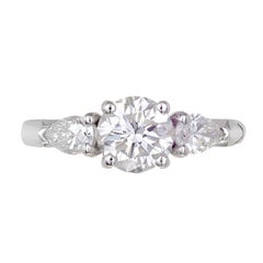 Peter Suchy GIA 1.58 Carat Round Diamond Platinum Three-Stone Engagement Ring