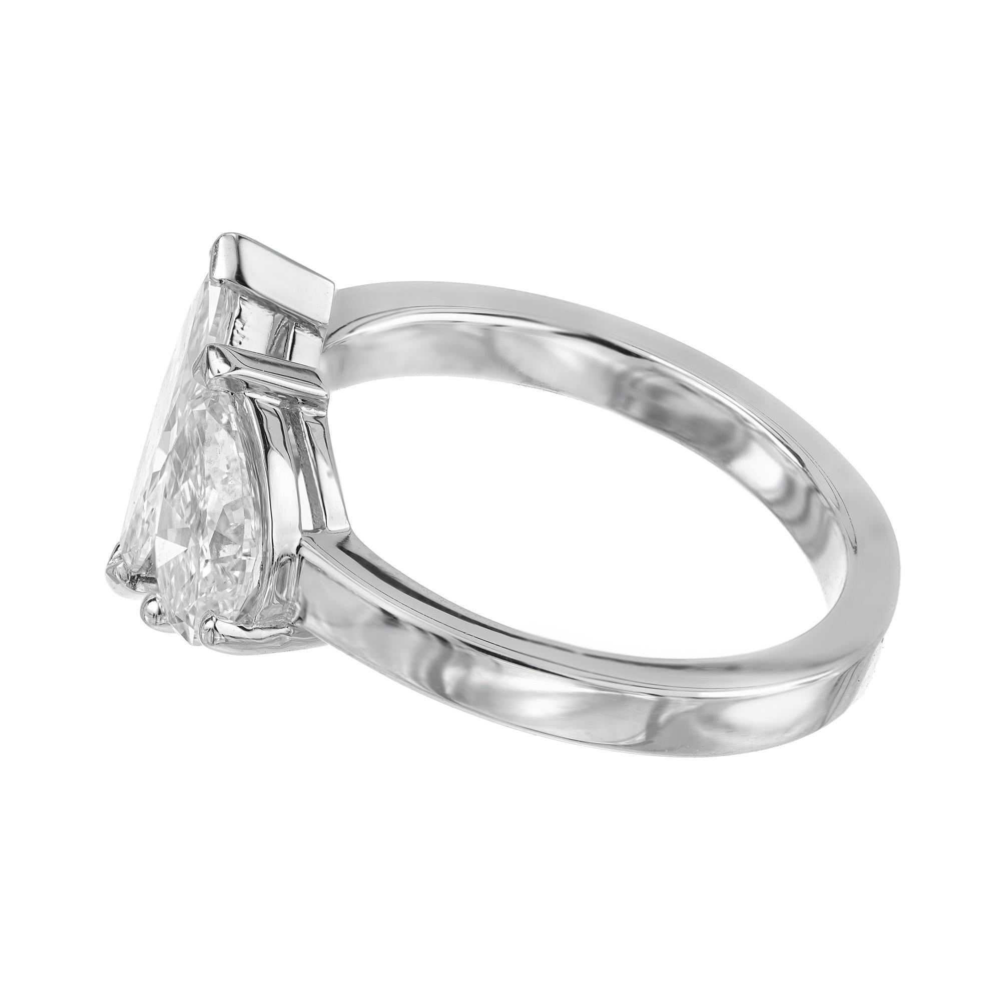 Peter Suchy GIA Certified 1.58 Carat Diamond Platinum Toi et Moi Engagement Ring For Sale 1