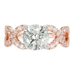 Peter Suchy GIA Certified 1.59 Carat Diamond Platinum Rose Gold Engagement Ring