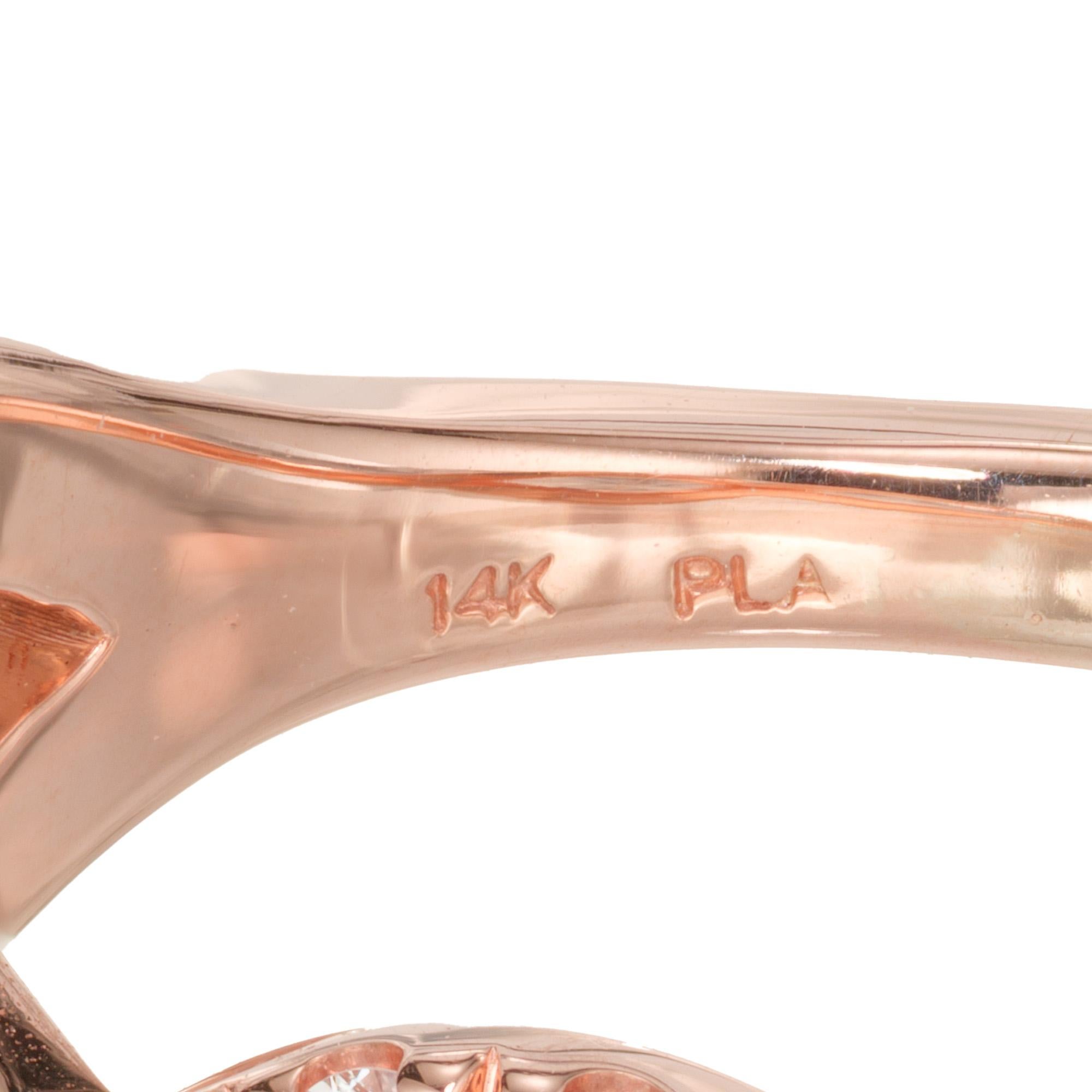 Bague de fiançailles Peter Suchy en or rose et platine avec diamant de 1,59 carat certifié GIA  en vente 2