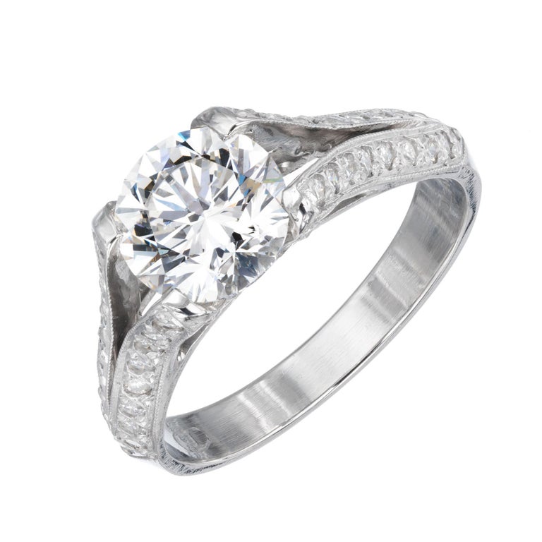 Peter Suchy GIA Certified 1.60 Carat Diamond Platinum Engagement Ring ...