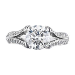 Peter Suchy GIA Certified 1.60 Carat Diamond Platinum Engagement Ring