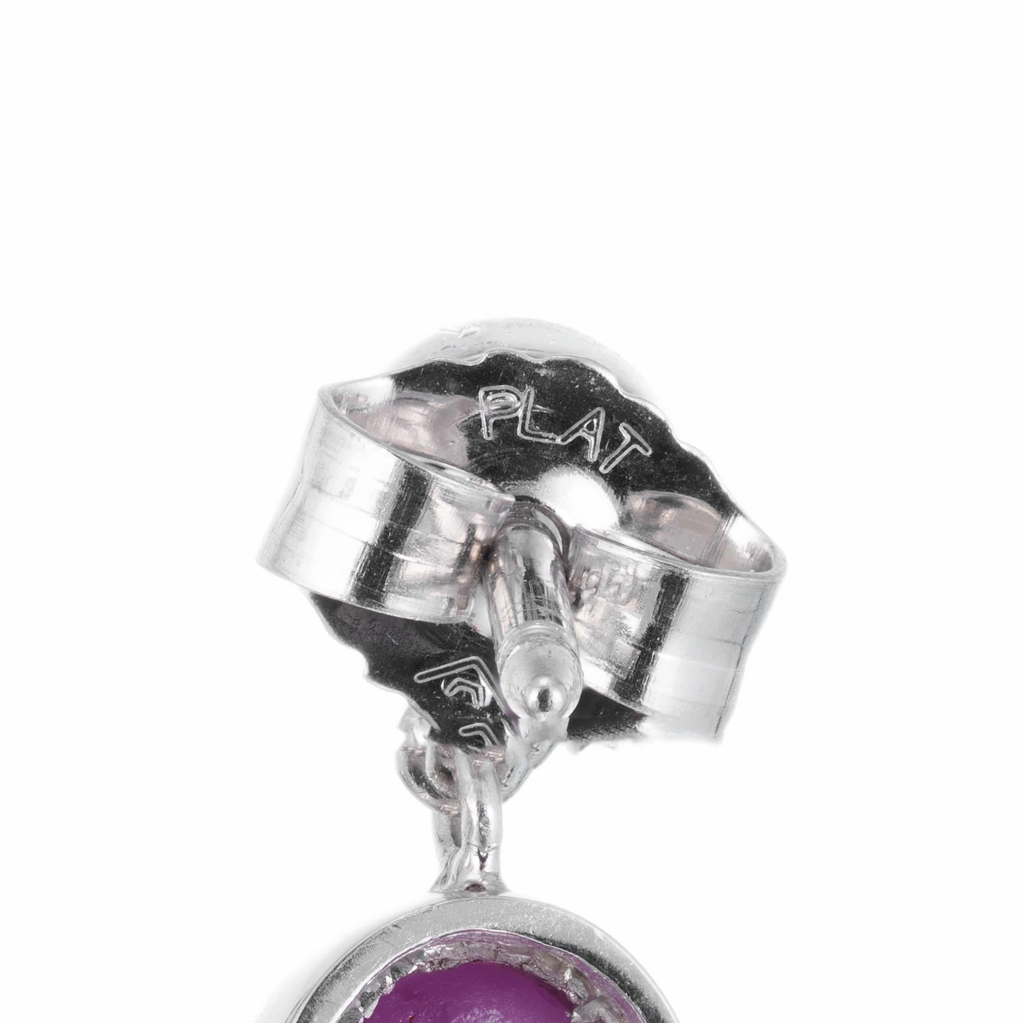 Platin-Ohrringe mit GIA-zertifiziertem 1,60 Karat Stern-Rubin-Diamant-Platin von Peter Suchy Damen im Angebot