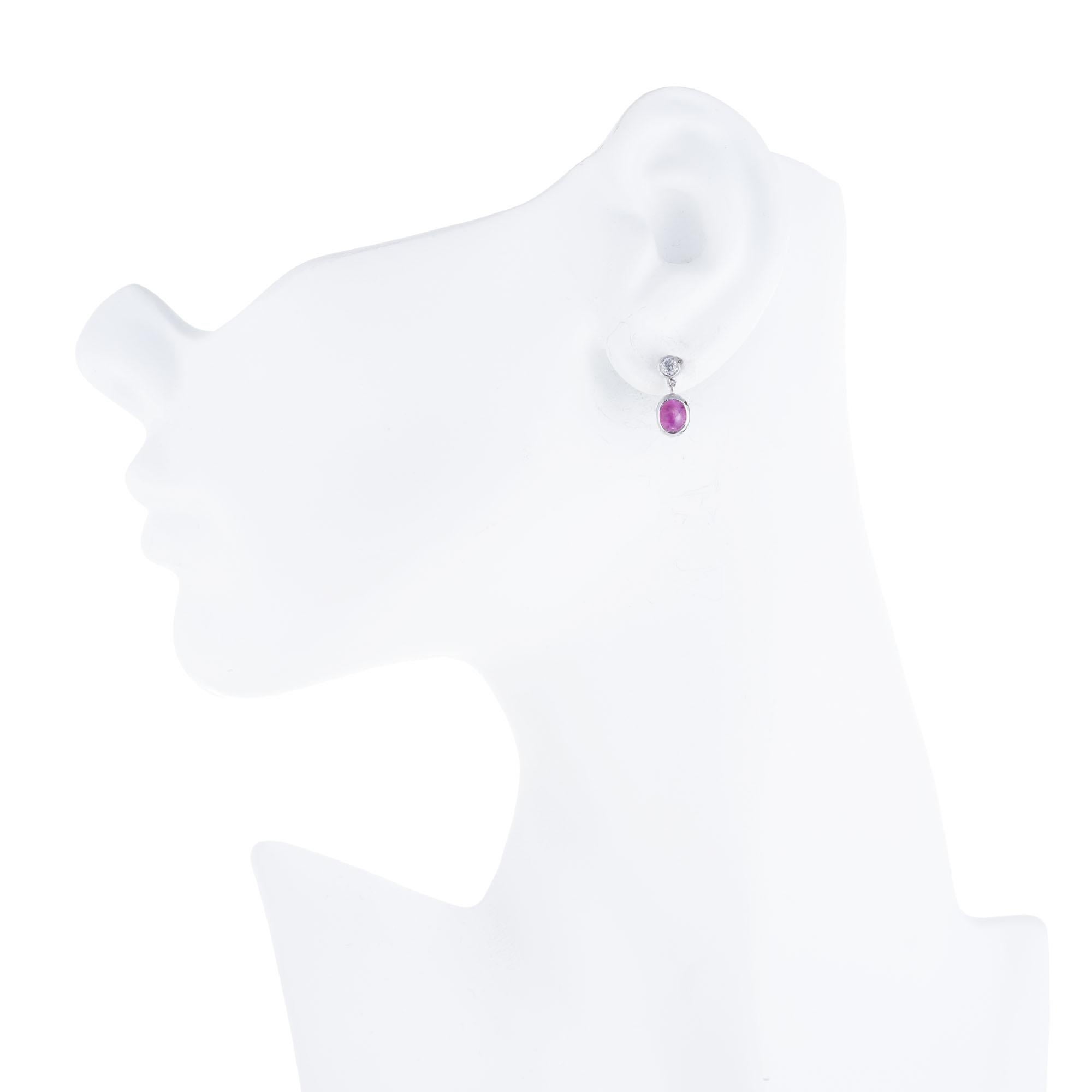 Platin-Ohrringe mit GIA-zertifiziertem 1,60 Karat Stern-Rubin-Diamant-Platin von Peter Suchy im Angebot 1