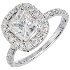 Peter Suchy GIA Certified 1.64 Carat Diamond Platinum Engagement Ring