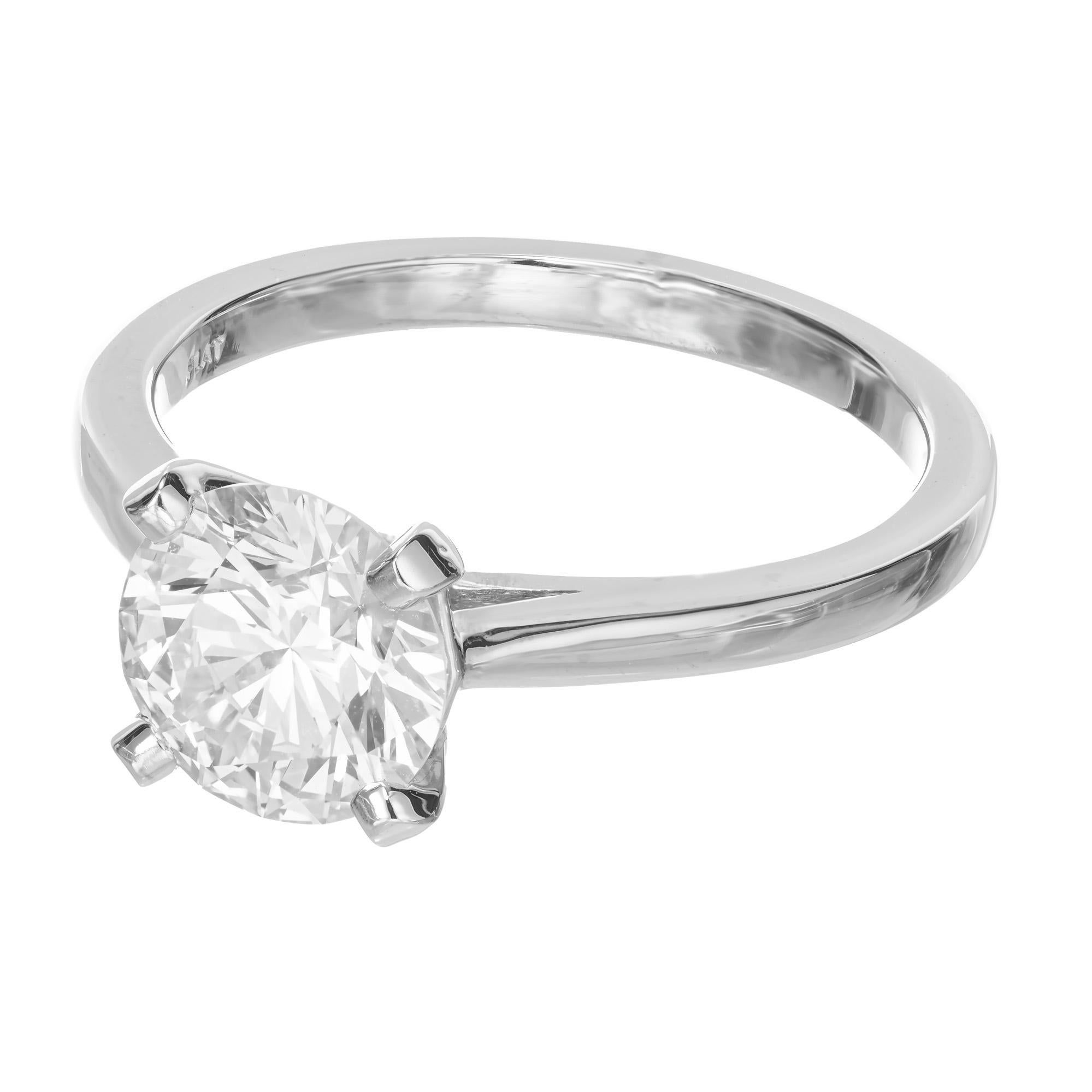 Round Cut Peter Suchy GIA Certified 1.66 Carat Diamond Platinum Solitaire Engagement Ring