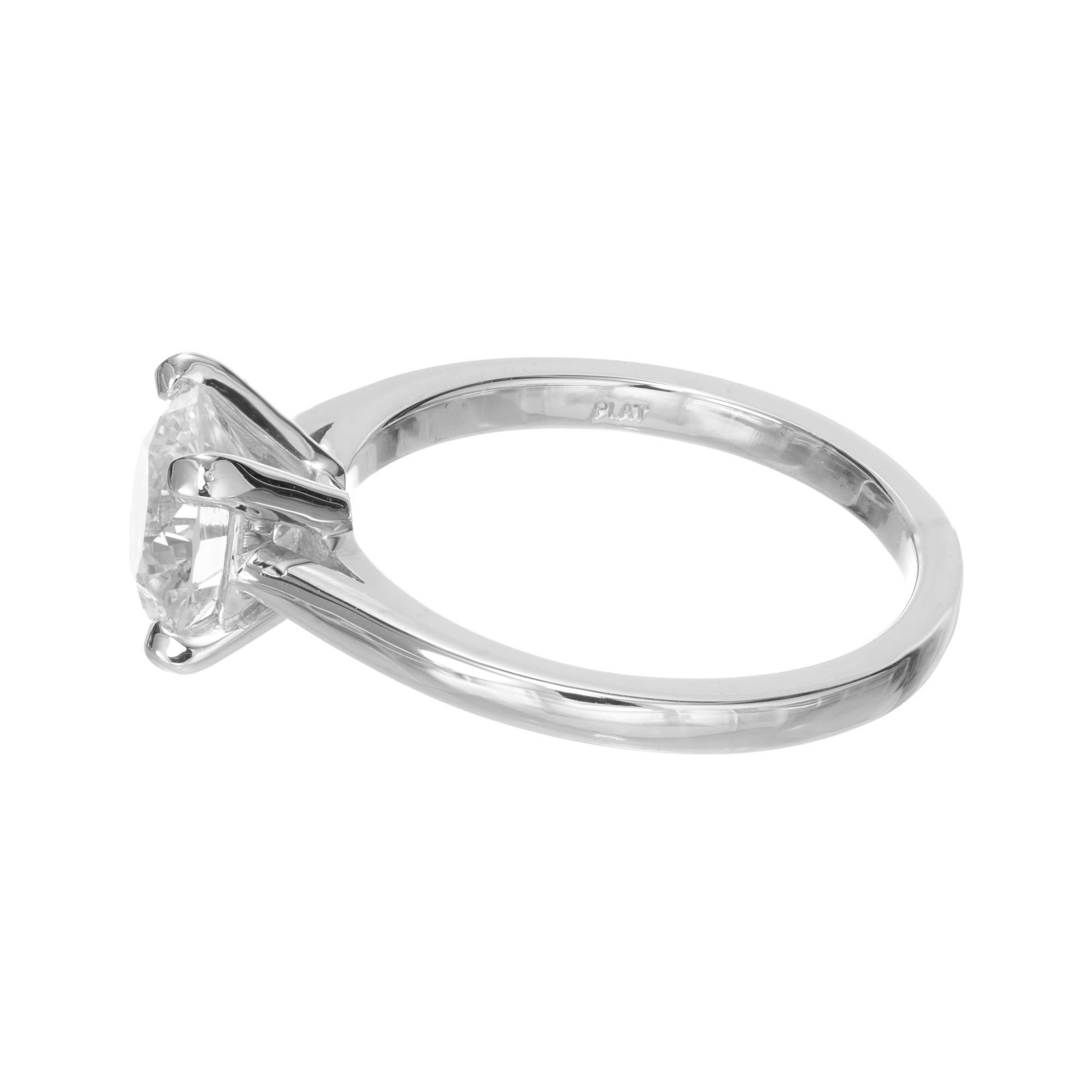 Women's Peter Suchy GIA Certified 1.66 Carat Diamond Platinum Solitaire Engagement Ring