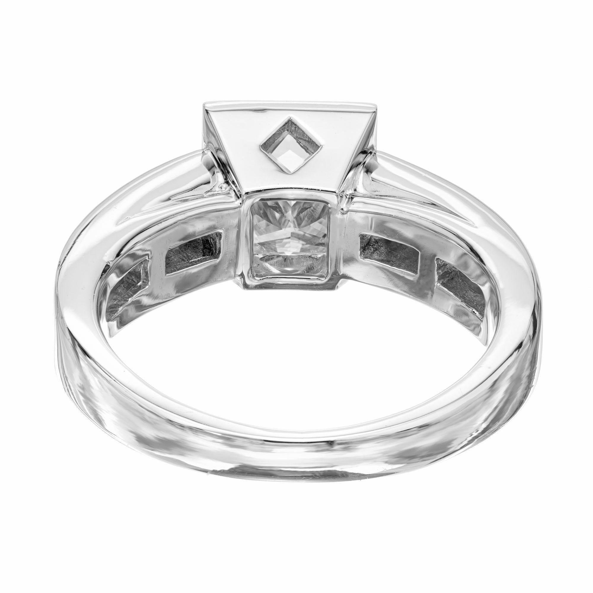 Verlobungsring aus Platin mit GIA-zertifiziertem 1,70 Karat Diamanten von Peter Suchy im Angebot 1