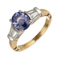 Peter Suchy GIA Certified 1.70 Carat Oval Sapphire Diamond Gold Engagement Ring
