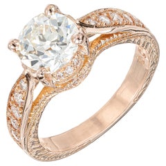 Peter Suchy GIA Certified 1.75 Carat Diamond Rose Gold Engagement Ring