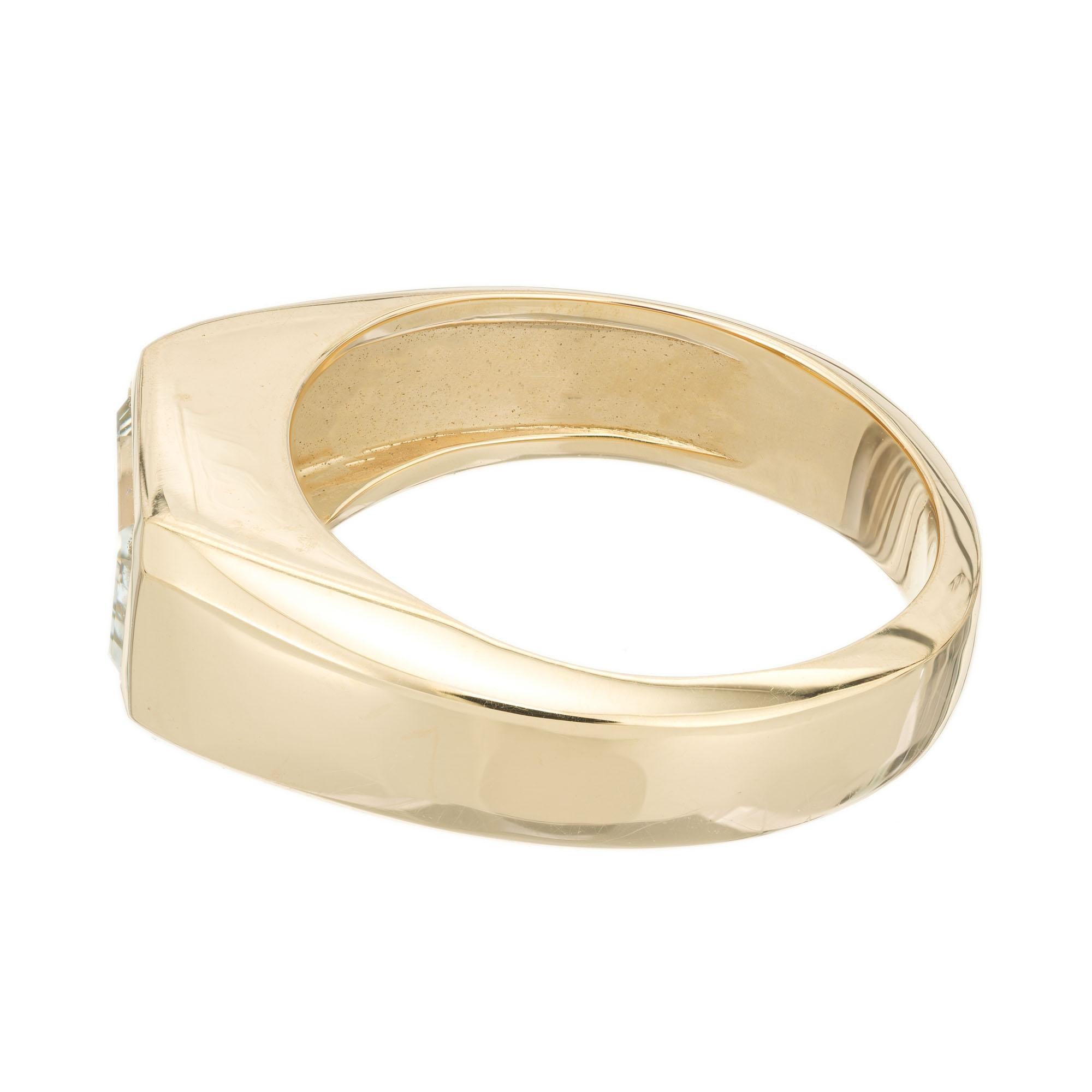 Peter Suchy Bague de fiançailles unisexe en or avec diamants taille émeraude de 1,80 carat certifiés GIA Pour femmes en vente