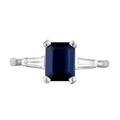 Peter Suchy GIA Certified 1.80 Carat Sapphire Diamond Platinum Engagement Ring