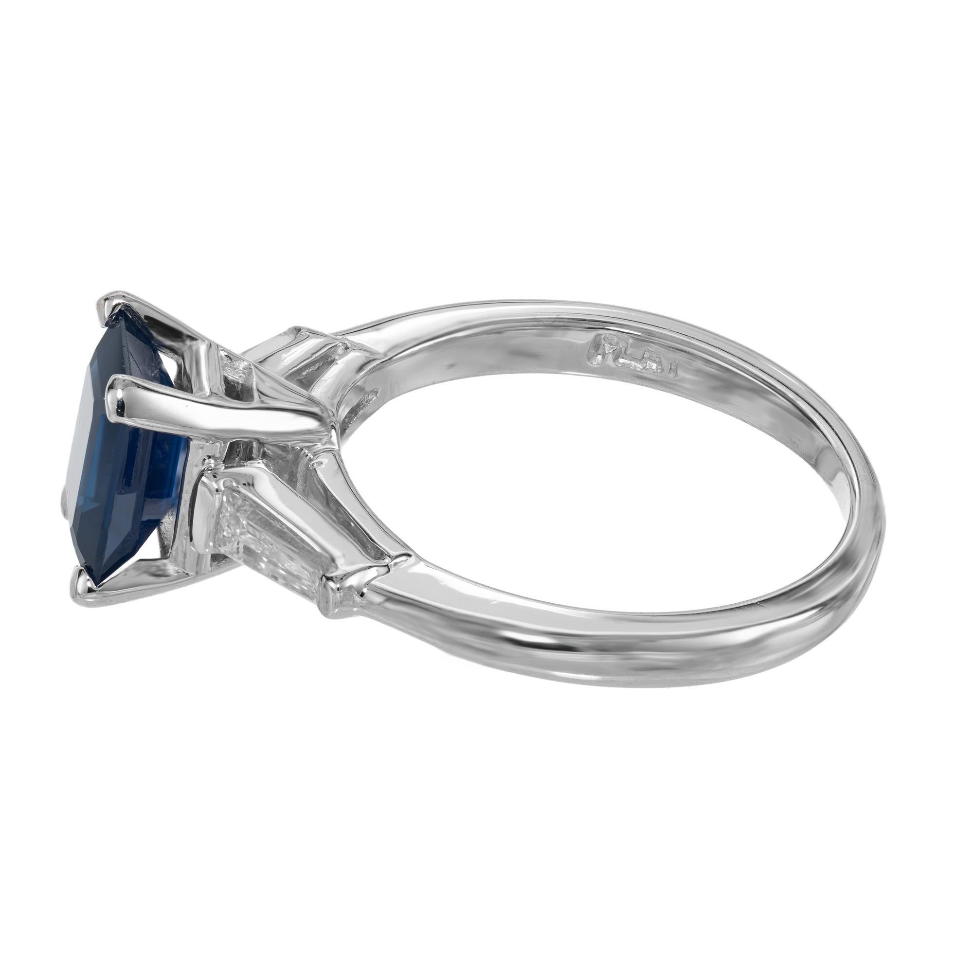 Women's Peter Suchy GIA Certified 1.80 Carat Sapphire Diamond Platinum Engagement Ring For Sale
