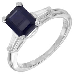 Peter Suchy GIA Certified 1.80 Carat Sapphire Diamond Platinum Engagement Ring