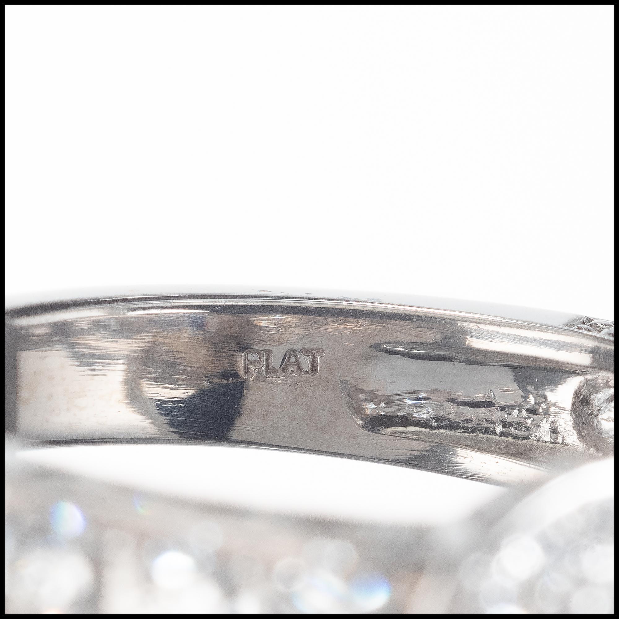 Women's Peter Suchy GIA 1.81 Carat Round Diamond Platinum Three-Stone Engagement Ring For Sale