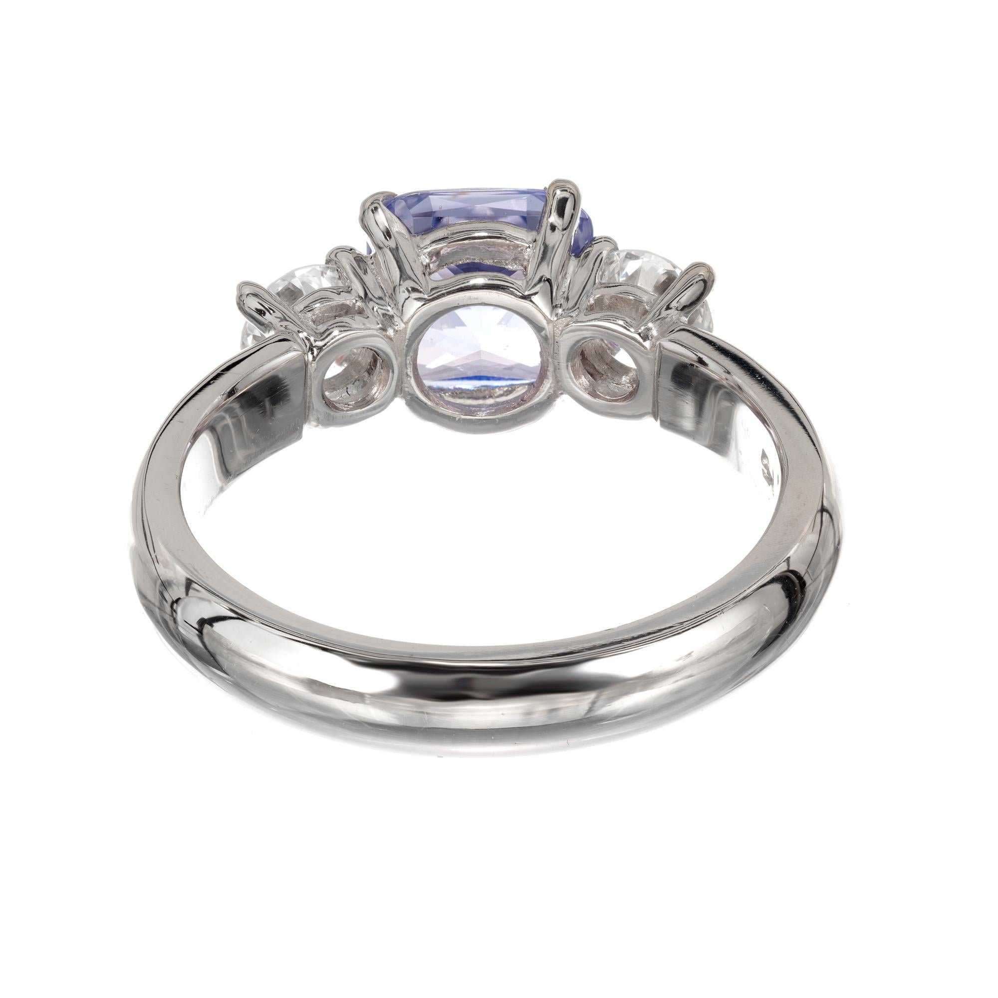 Peter Suchy GIA Certified 1.81 Carat Sapphire Diamond Platinum Engagement Ring In New Condition For Sale In Stamford, CT