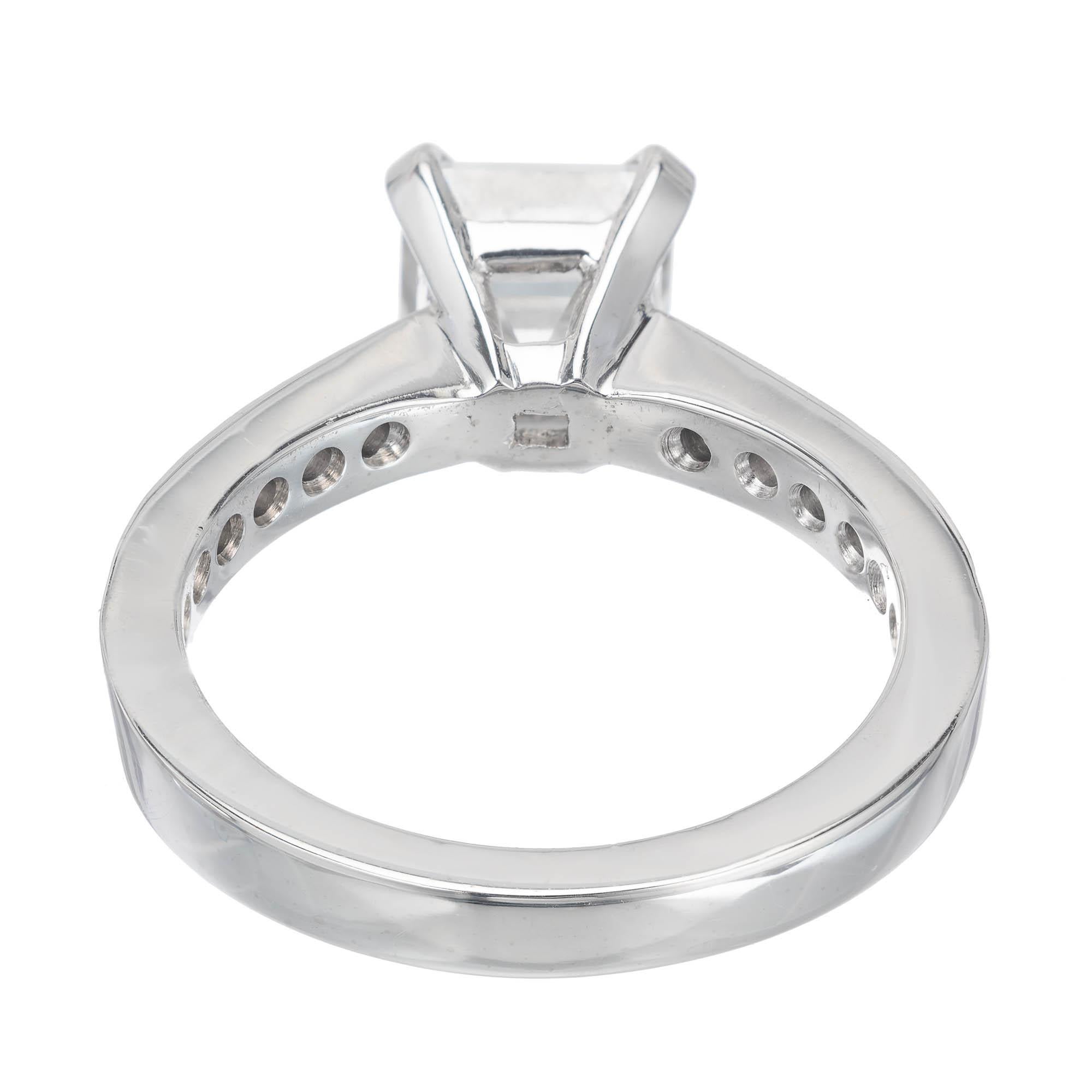 Asscher Cut Peter Suchy GIA Certified 1.83 Carat Diamond Platinum Engagement Ring For Sale