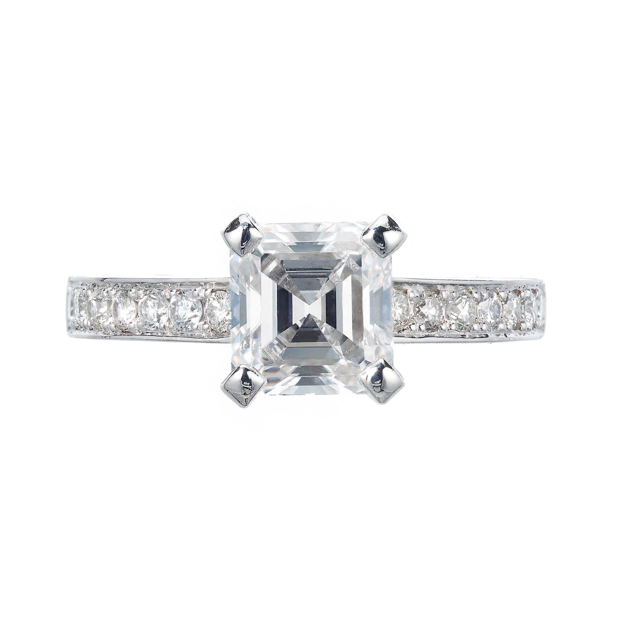 Bague de fiançailles Peter Suchy en platine avec diamant certifié GIA de 1,83 carat en vente