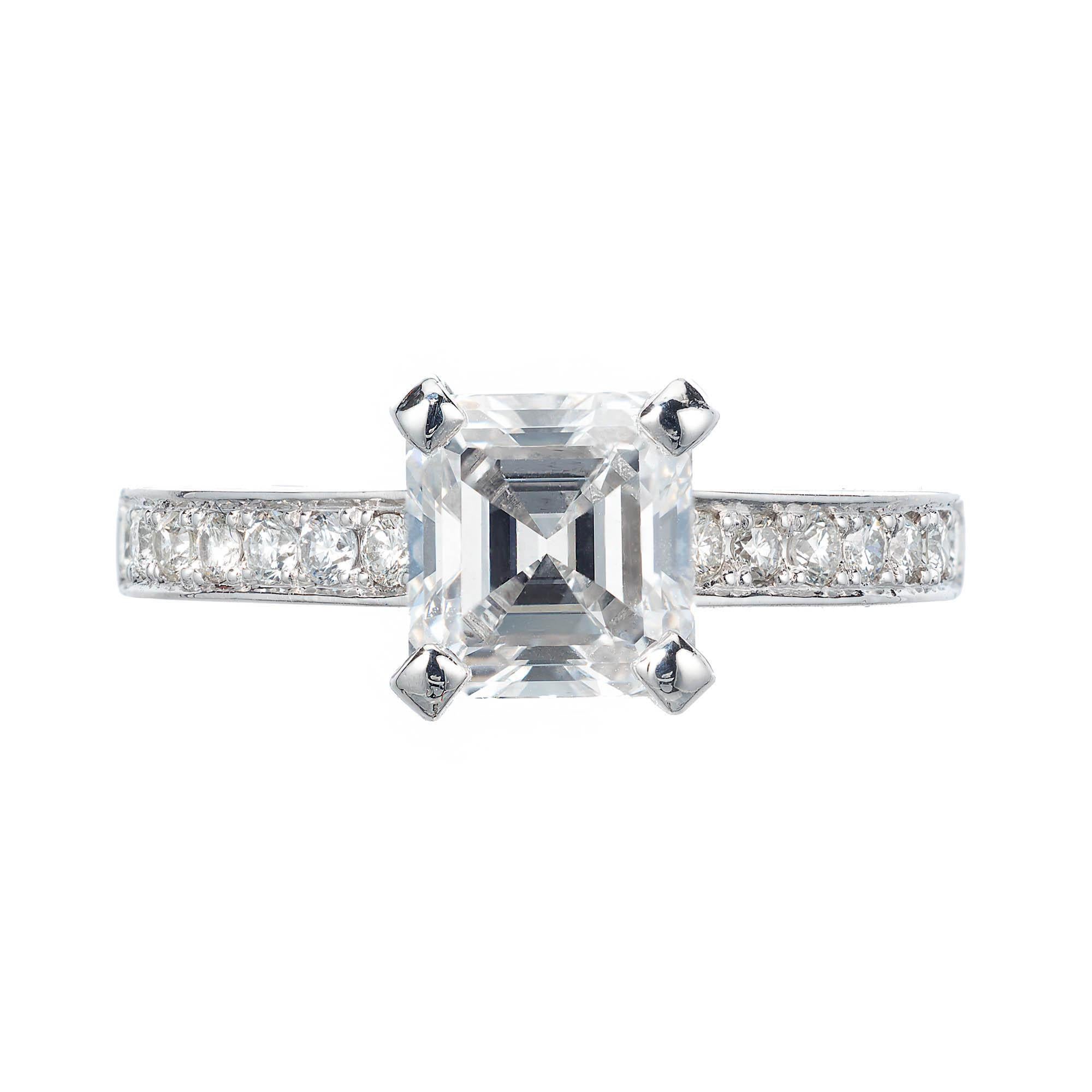 Peter Suchy GIA Certified 1.83 Carat Diamond Platinum Engagement Ring For Sale