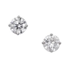 Peter Suchy GIA Certified 1.84 Carat Diamond Platinum Stud Earrings