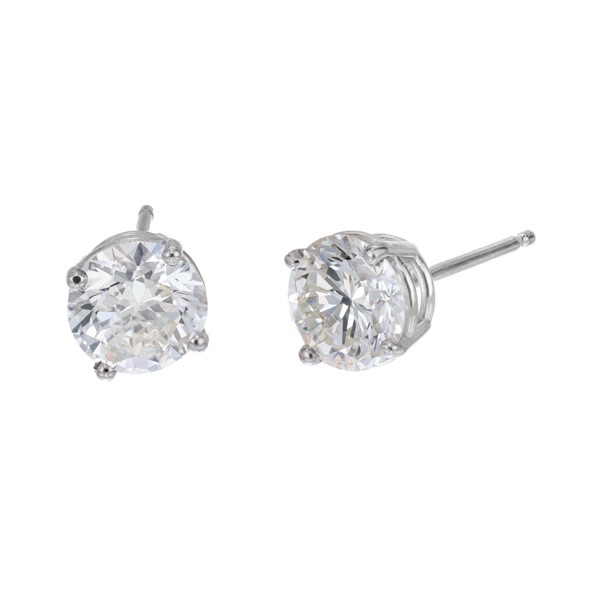Peter Suchy GIA Certified 1.84 Carat Diamond Platinum Stud Earrings For Sale 1