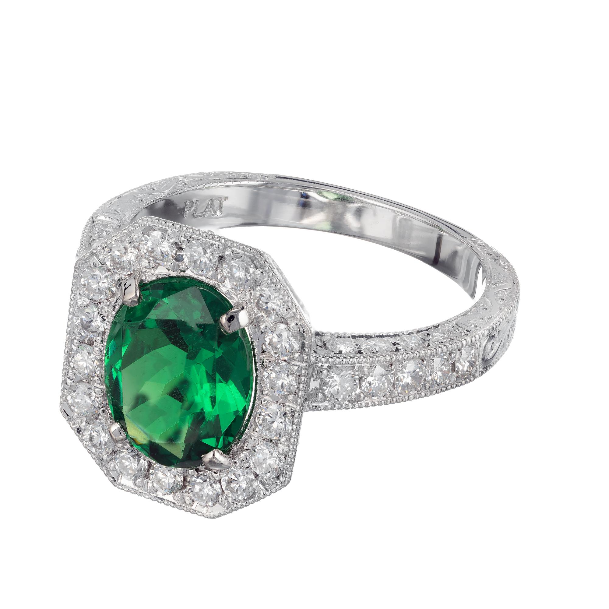 tsavorite platinum ring