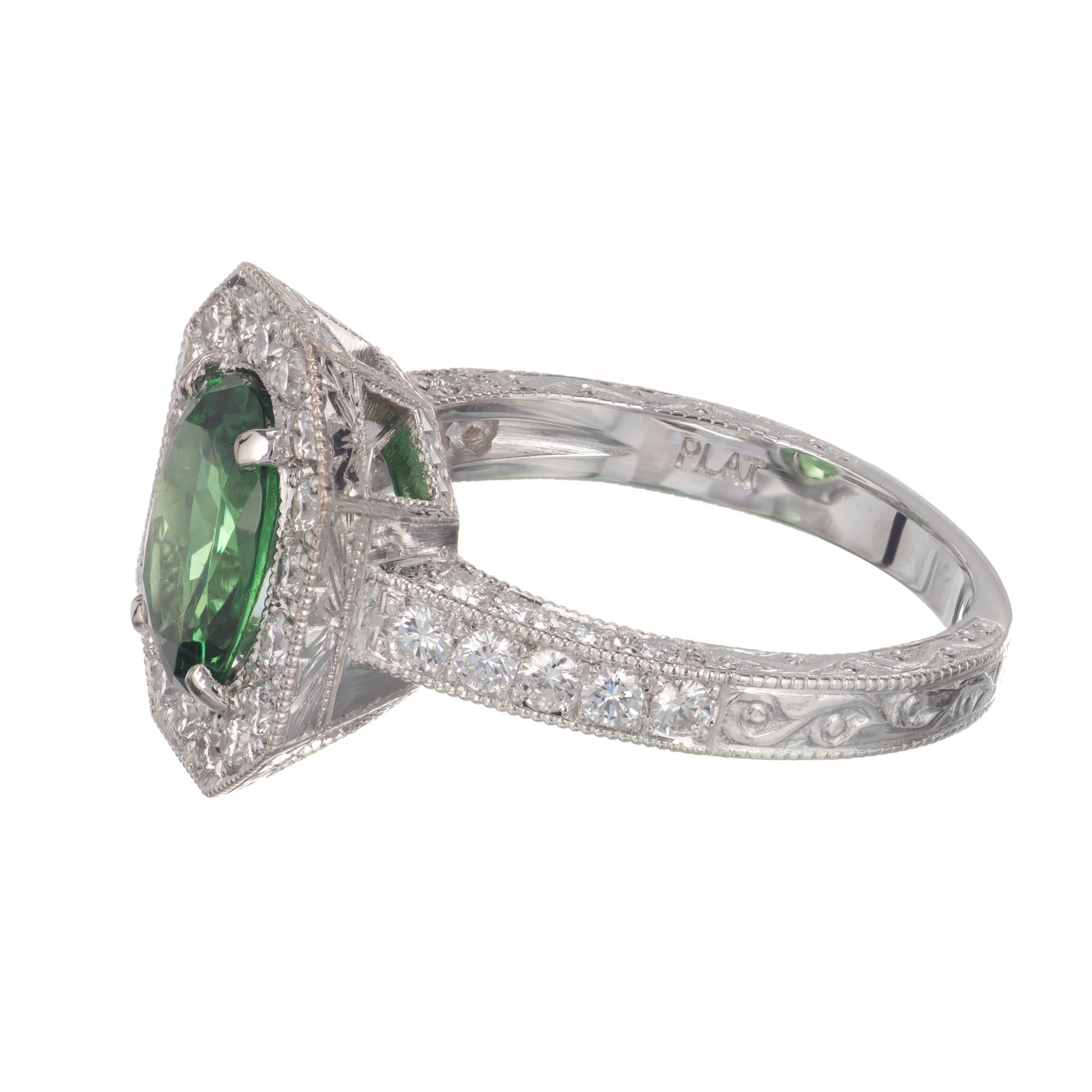 tsavorite garnet engagement ring