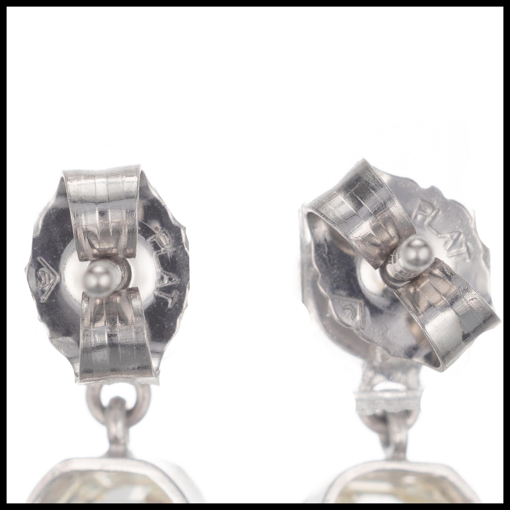 Women's Peter Suchy GIA Certified 1.87 Carat Diamond Platinum Dangle Earrings