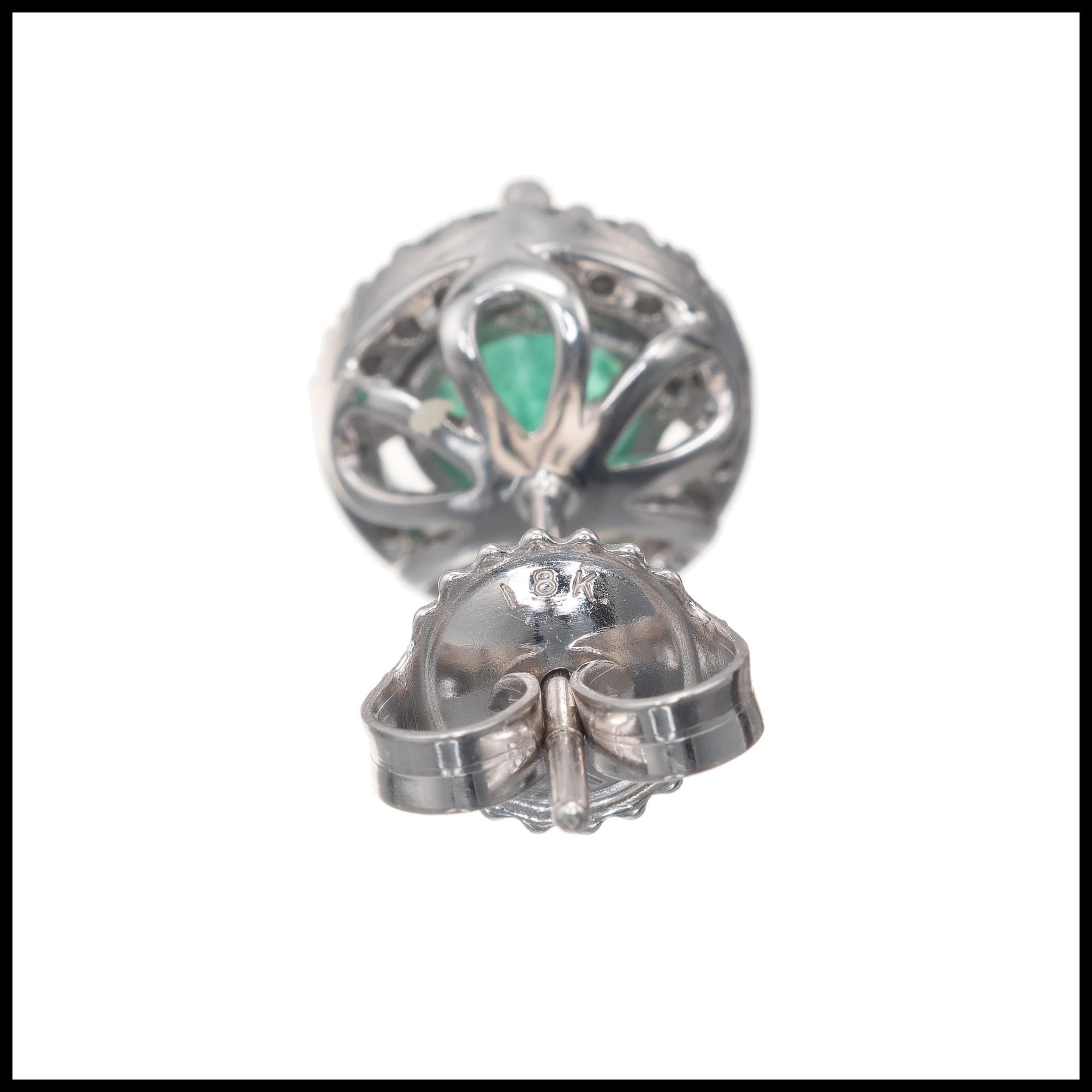 Peter Suchy GIA Certified 1.90 Carat Emerald Diamond 18 Karat Gold Earrings In New Condition For Sale In Stamford, CT