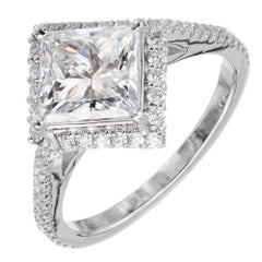 Peter Suchy GIA Certified 1.95 Carat Diamond Platinum Engagement Ring