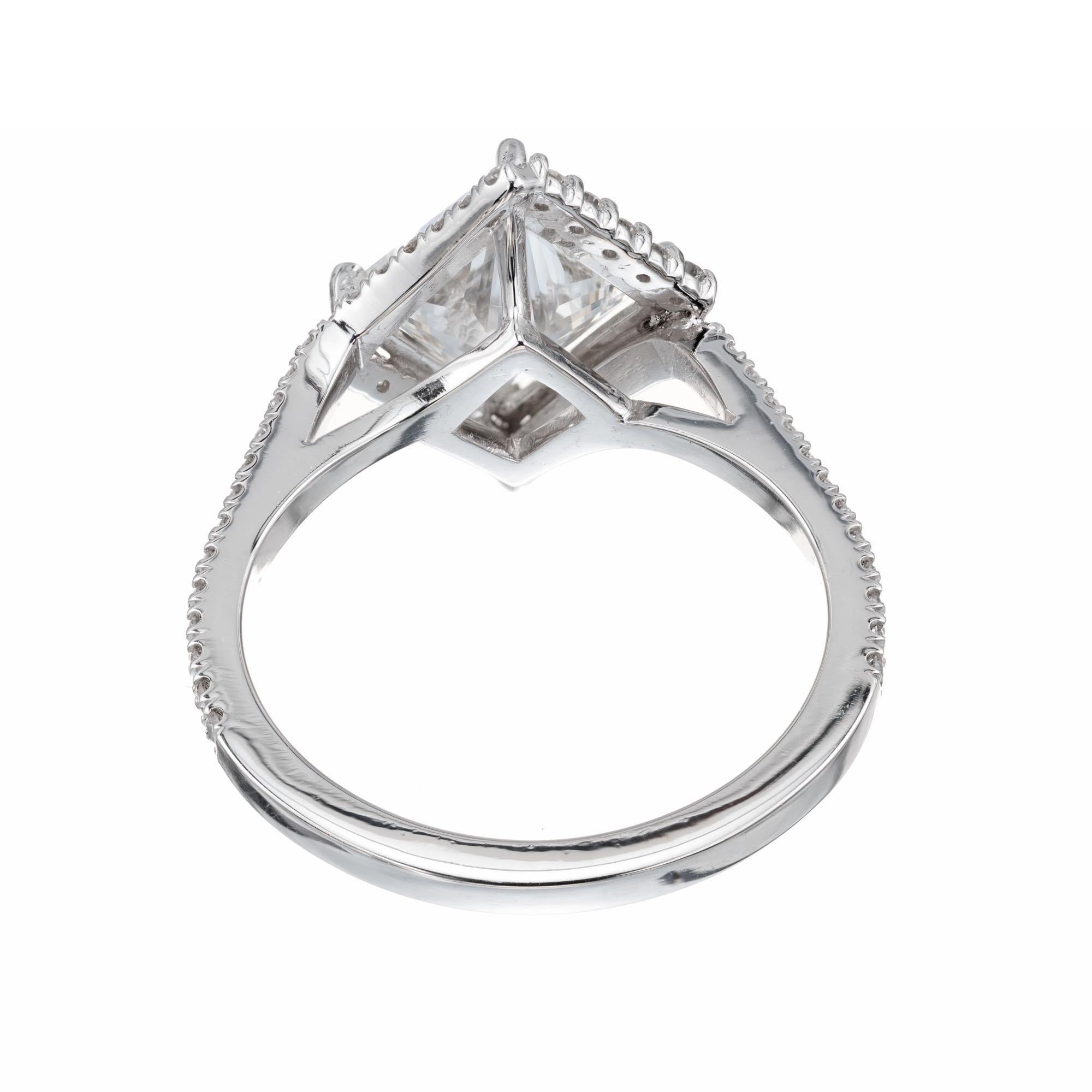 Bague de fiançailles Peter Suchy en platine avec diamants de 1,95 carat certifiés GIA Neuf - En vente à Stamford, CT