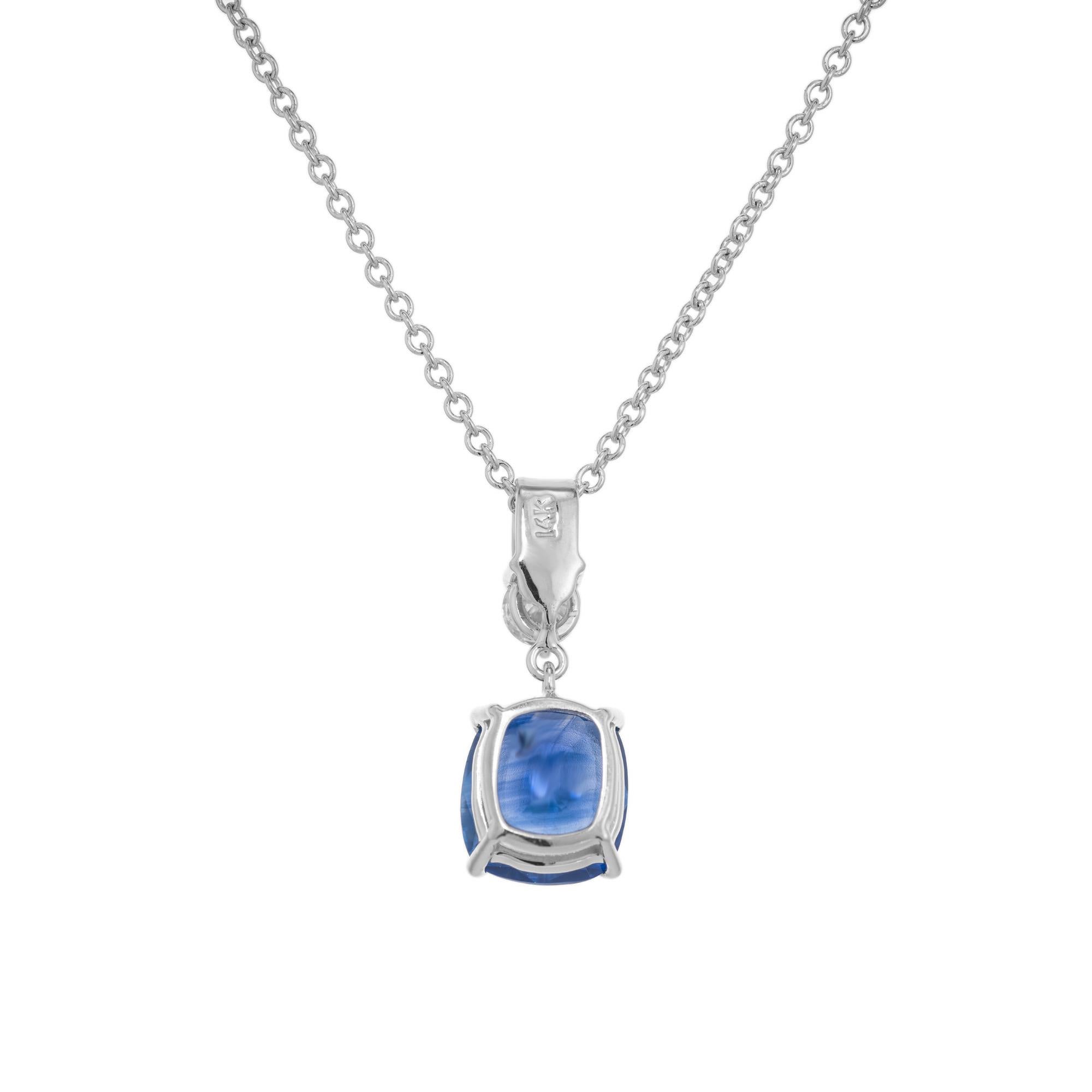 Women's Peter Suchy GIA Certified 1.95 Carat Sapphire Diamond Pendant Necklace  For Sale