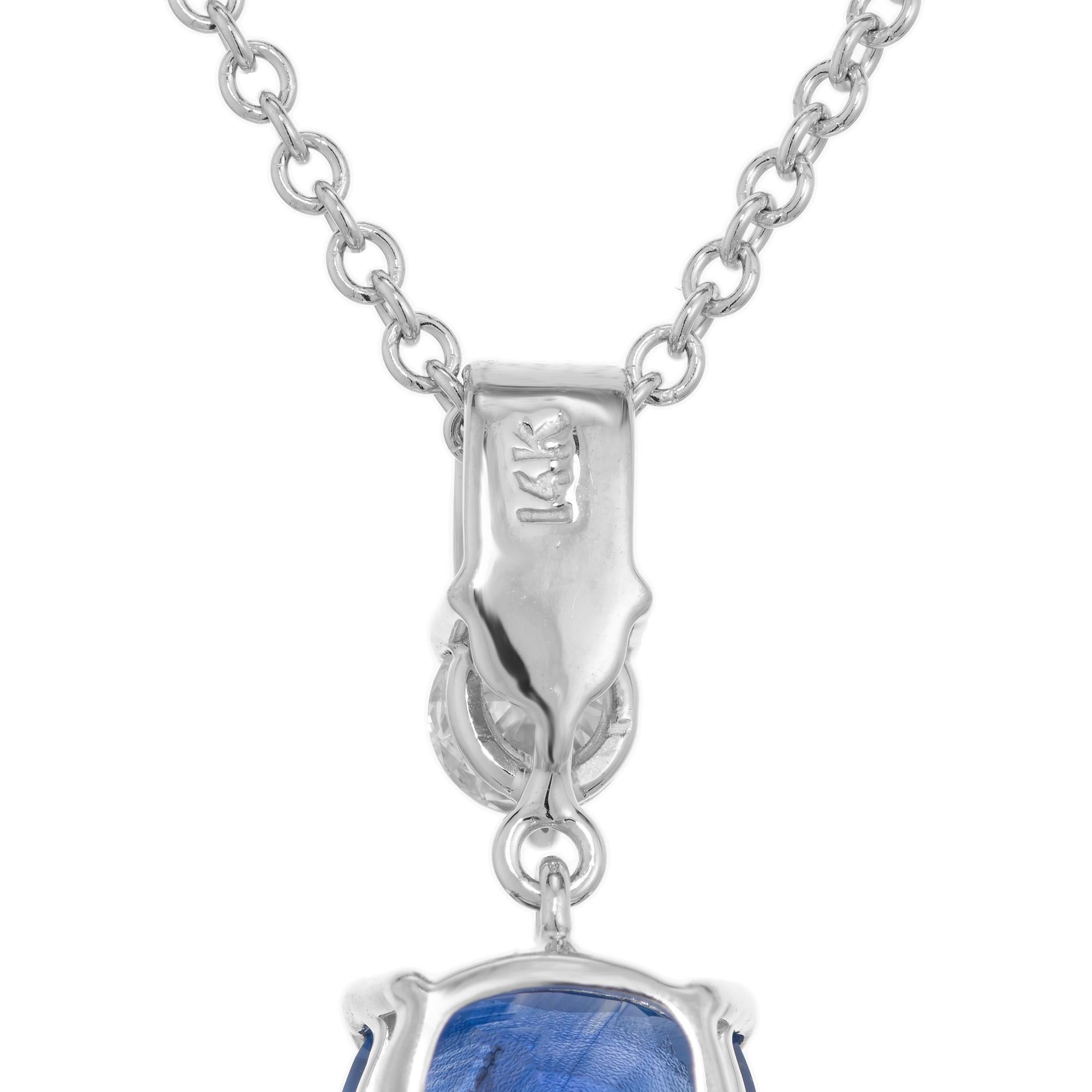 Peter Suchy GIA Certified 1.95 Carat Sapphire Diamond Pendant Necklace  For Sale 2