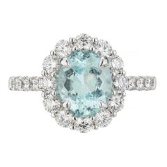 Peter Suchy GIA Certified 1.99 Carat Paraiba Tourmaline Diamond Platinum Ring
