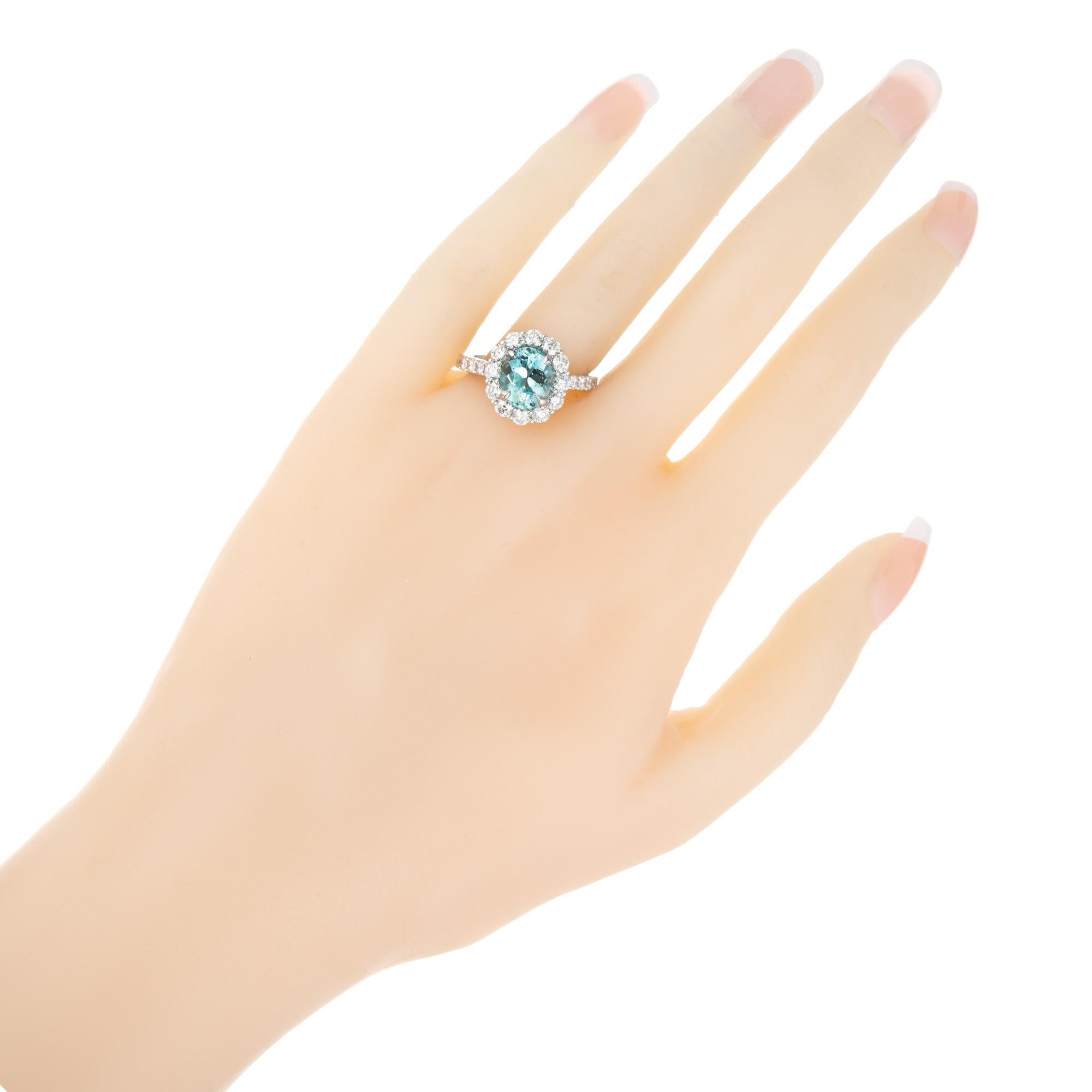 Peter Suchy GIA Certified 1.99 Carat Paraiba Tourmaline Diamond Platinum Ring For Sale 4