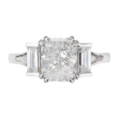 Peter Suchy GIA 2.01 Carat Diamond Platinum Three-Stone Engagement Ring