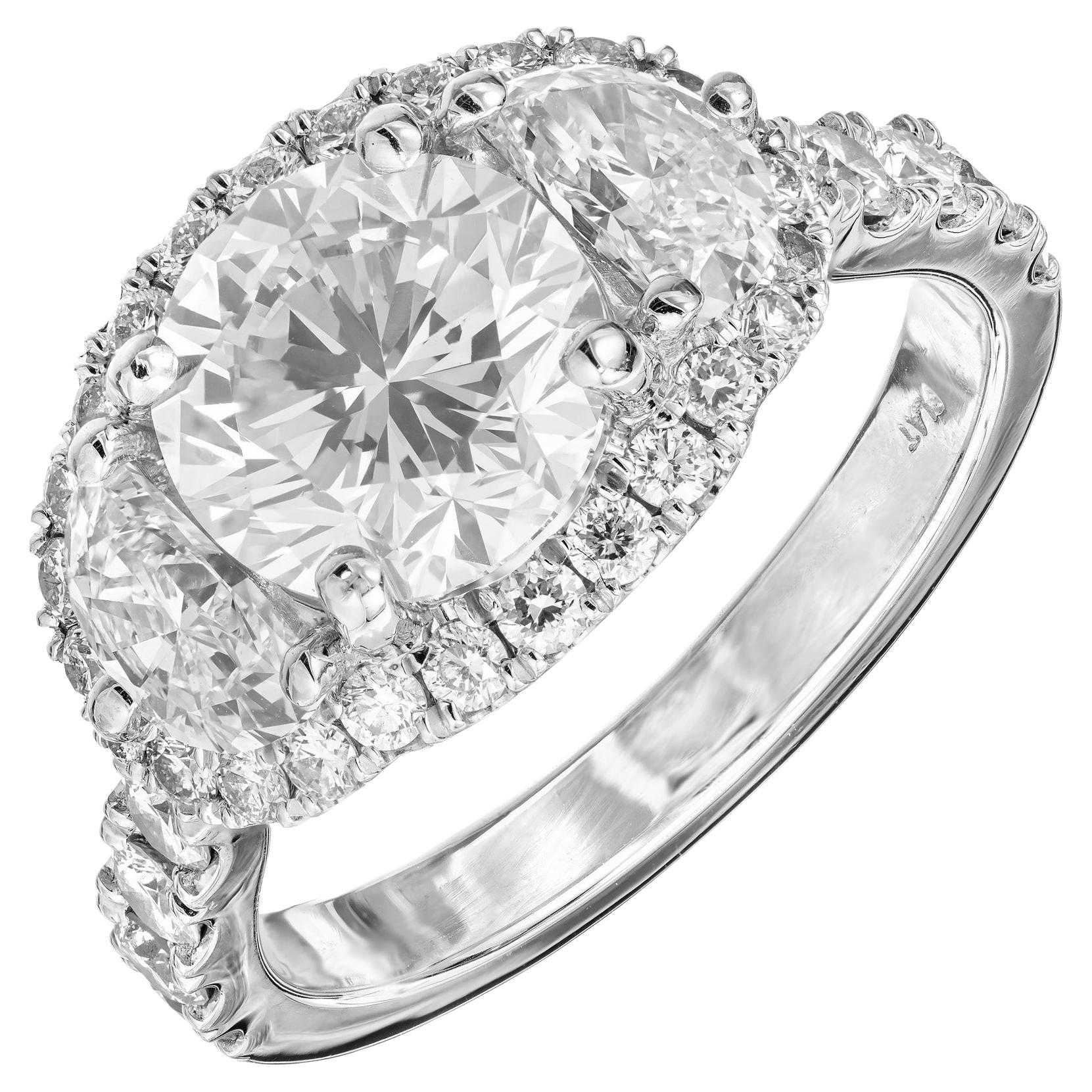 Peter Suchy GIA Certified 2.01 Carat Diamond Platinum Engagement Ring