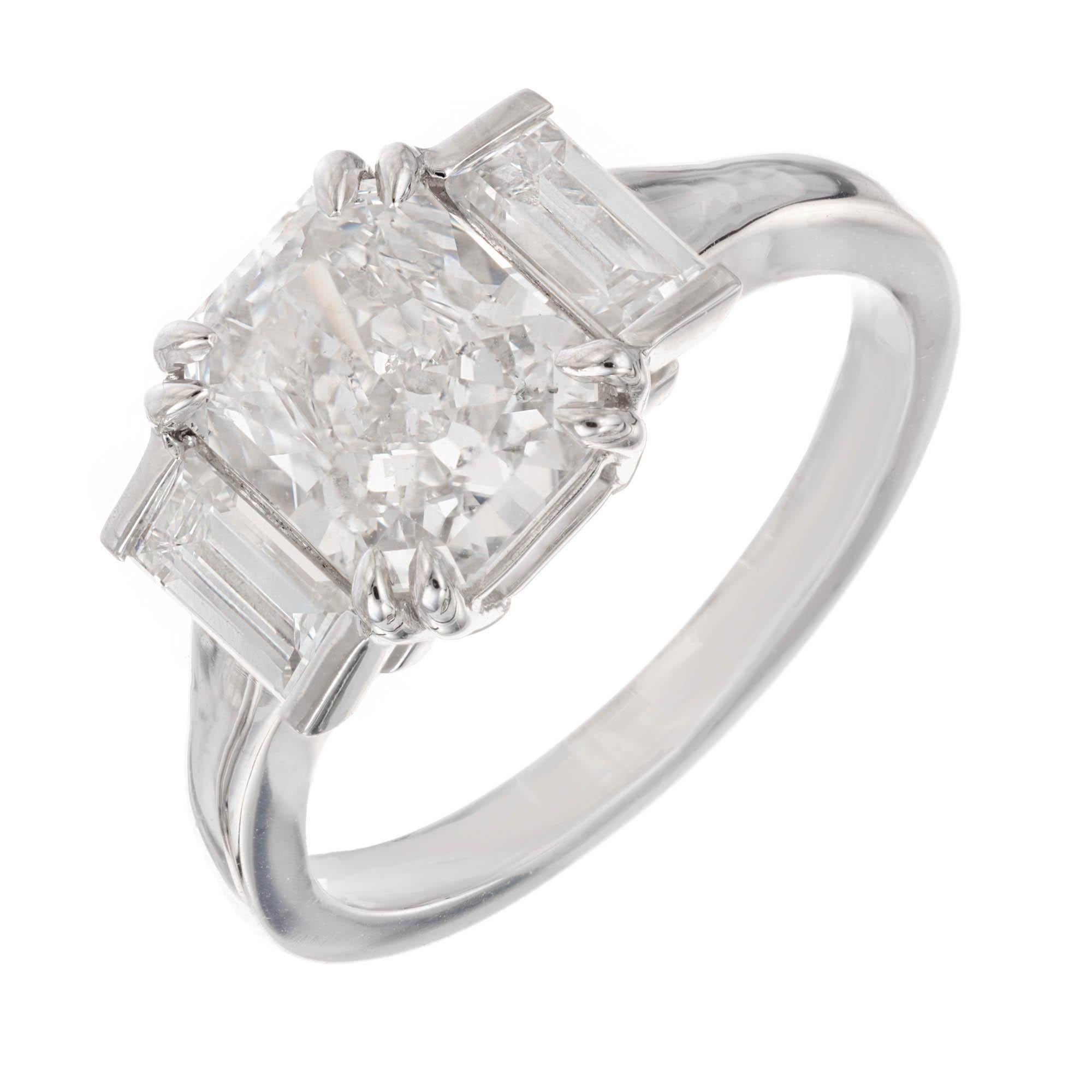Peter Suchy GIA Certified 2.01 Carat Diamond Platinum Engagement Ring