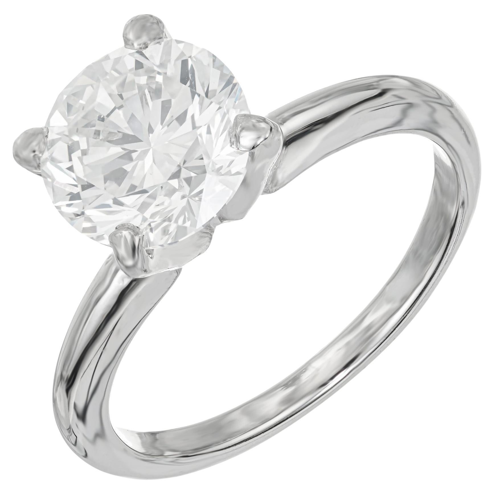 Peter Suchy GIA Certified 2.01 Carat Diamond Platinum Solitaire Engagement Ring