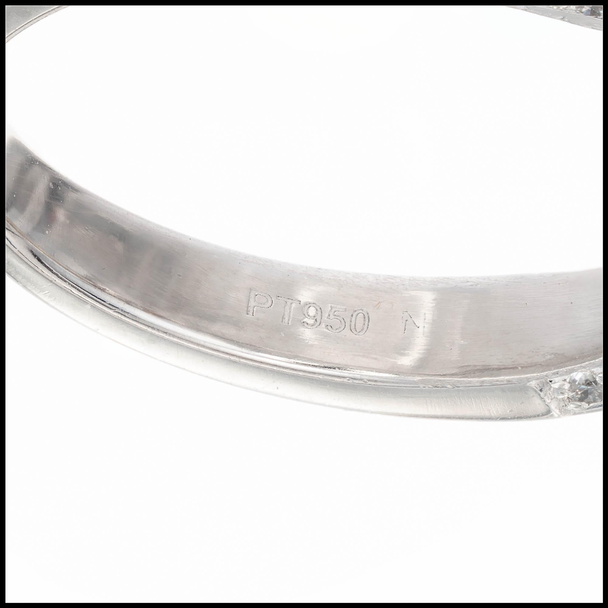 Round Cut Peter Suchy GIA 2.02 Carat Square Diamond Platinum Three-Stone Engagement Ring For Sale