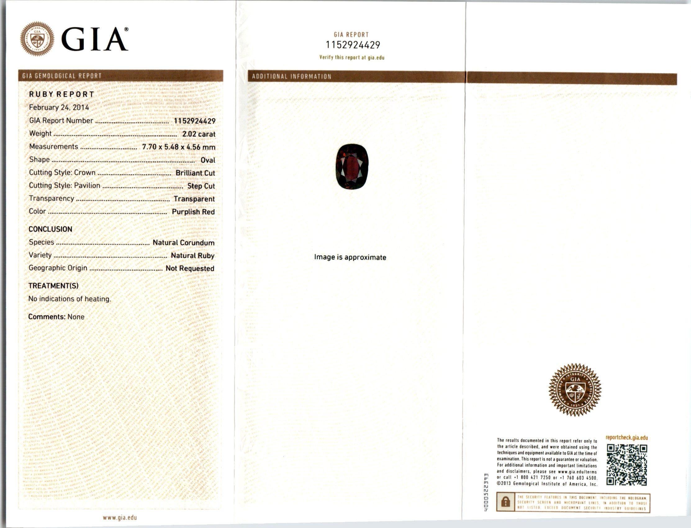 Peter Suchy GIA zertifiziert 2,02 Karat Oval Rubin Diamant Drei-Stein-Platin-Ring im Zustand „Neu“ im Angebot in Stamford, CT