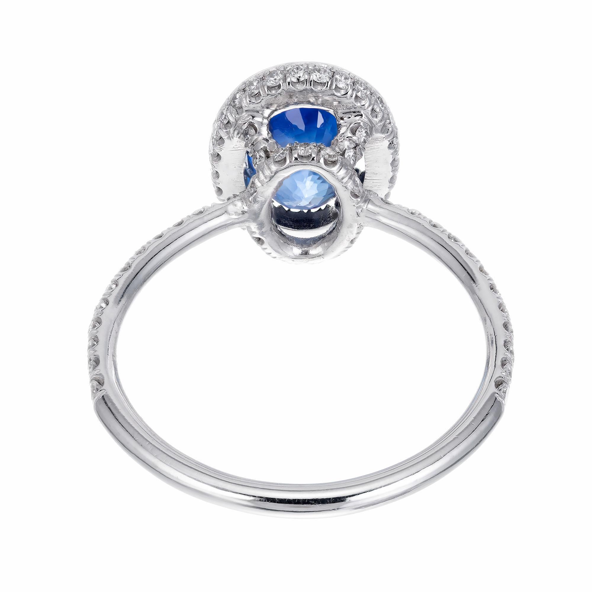 Peter Suchy GIA Certified 2.02 Carat Sapphire Diamond Platinum Engagement Ring In New Condition For Sale In Stamford, CT