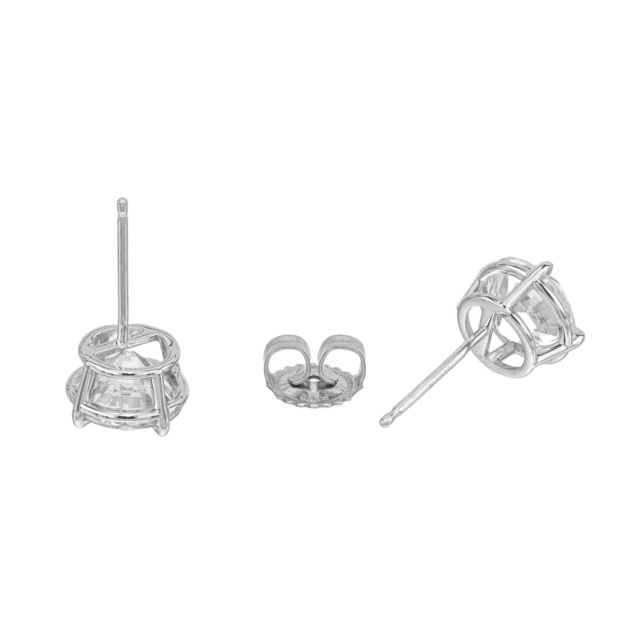 Peter Suchy GIA Certified 2.03 Carat Diamond Platinum Stud Earrings For Sale 1