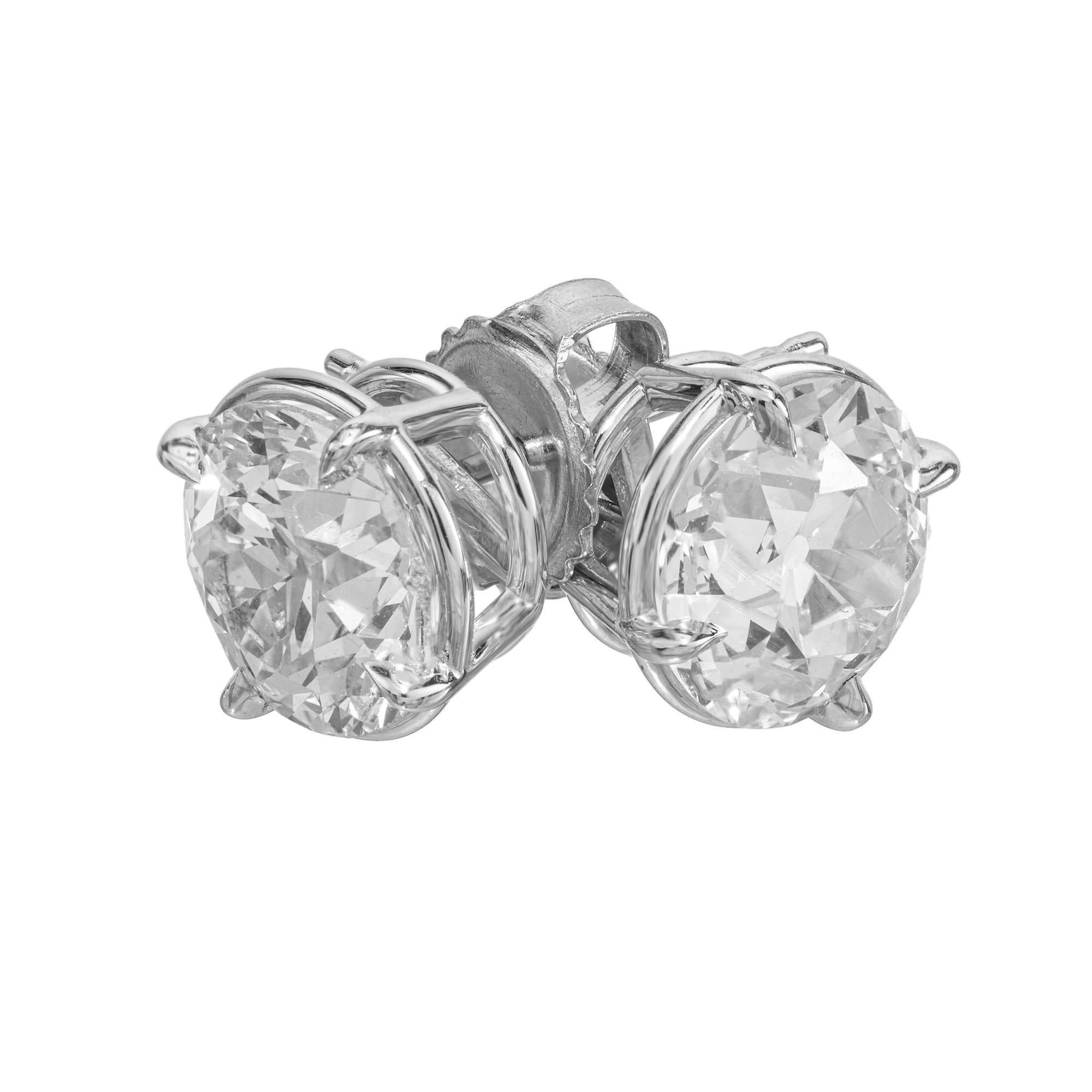 Peter Suchy GIA Certified 2.03 Carat Diamond Platinum Stud Earrings For Sale 2