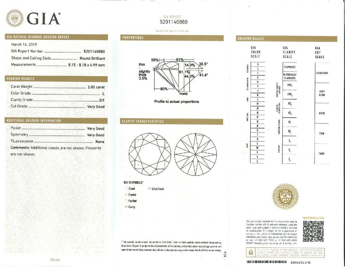 Peter Suchy GIA Certified 2.05 Carat Diamond Platinum Pendant Necklace For Sale 1