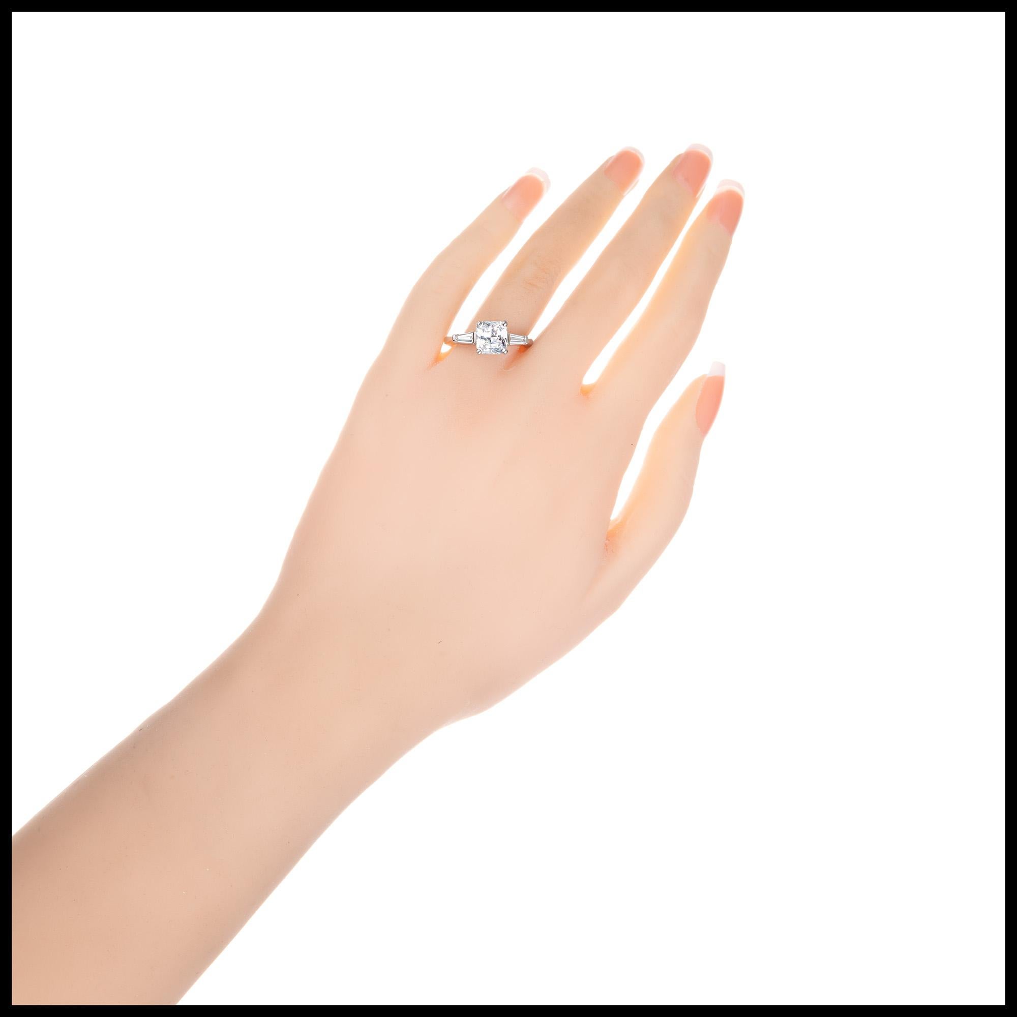 Peter Suchy GIA Certified 2.07 Carat Sapphire Diamond Platinum Engagement Ring 1