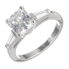 Peter Suchy GIA Certified 2.07 Carat Sapphire Diamond Platinum Engagement Ring