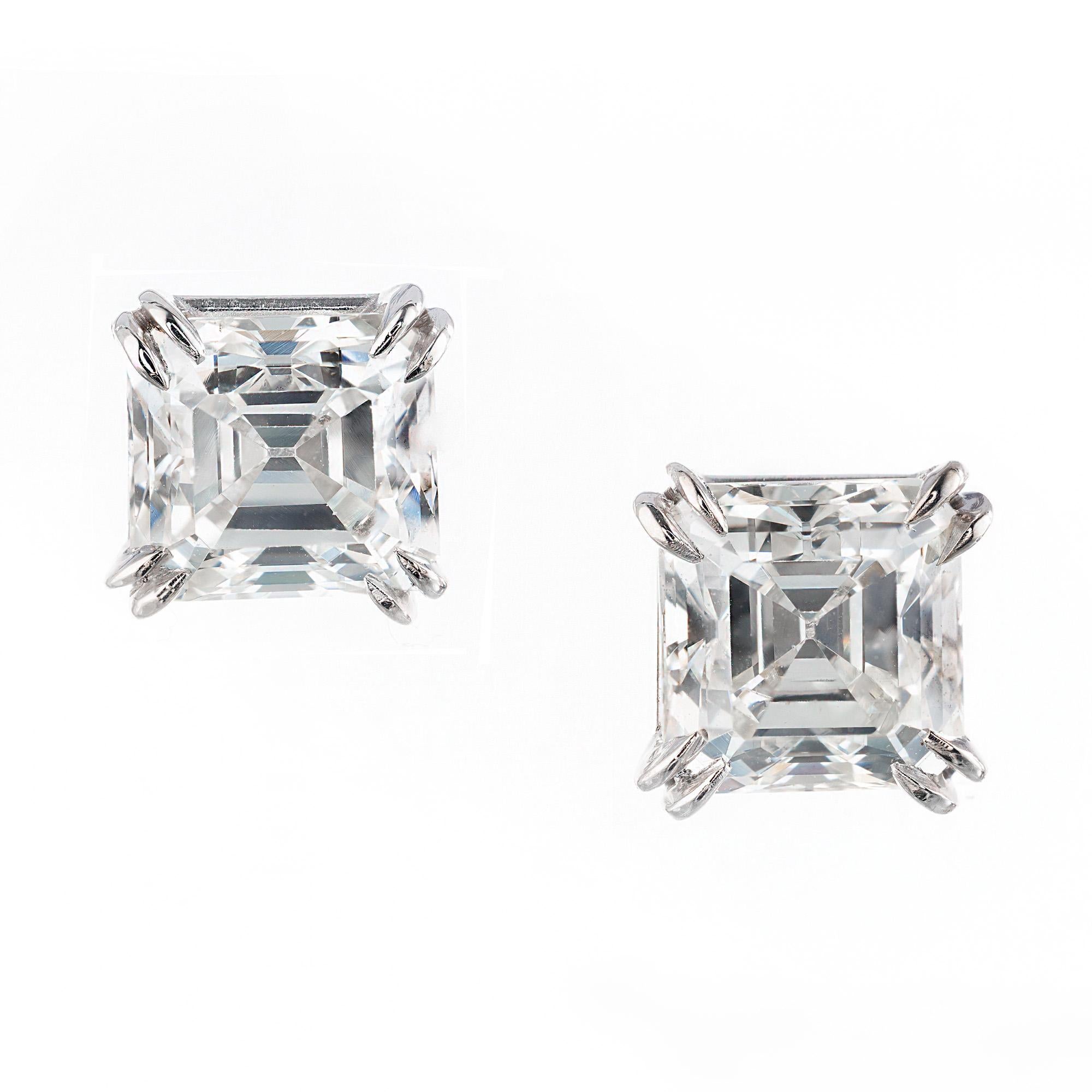 Peter Suchy GIA Certified 2.08 Carat Diamond Platinum Stud Earrings