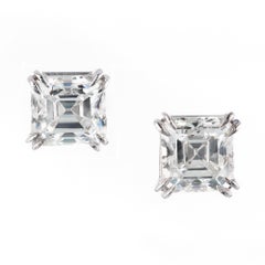 Peter Suchy GIA Certified 2.08 Carat Diamond Platinum Stud Earrings