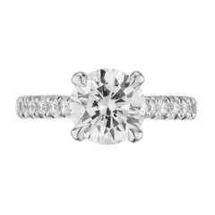 Verlobungsring aus Platin mit GIA-zertifiziertem 2,08 Karat rundem Diamanten von Peter Suchy